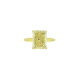 18 Karat Yellow Gold Ring with GIA Fancy Yellow Radiant Cut Diamond