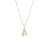 14 Karat Yellow Gold Puffy Letter with Diamonds