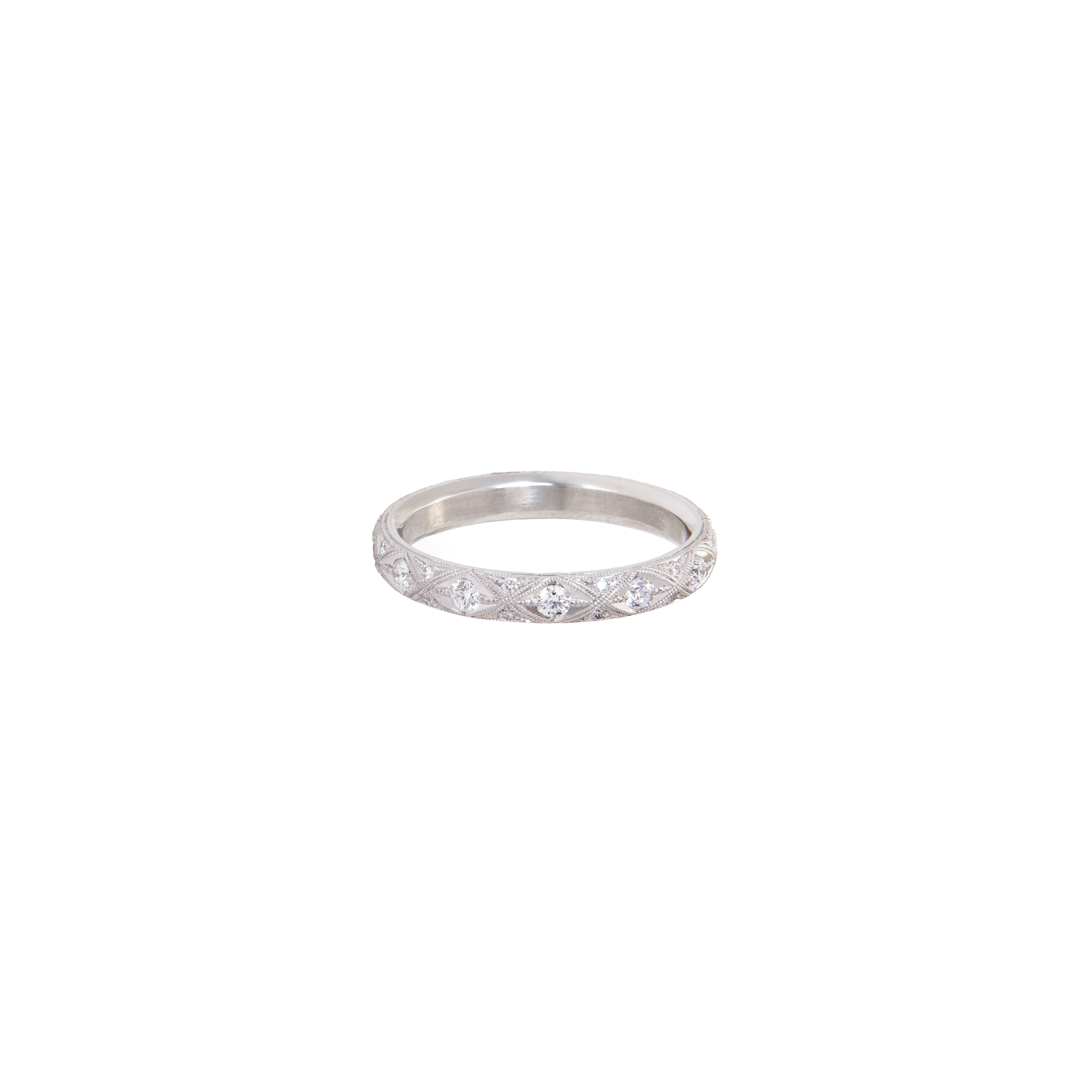 Platinum Serpents Eternity band with diamonds