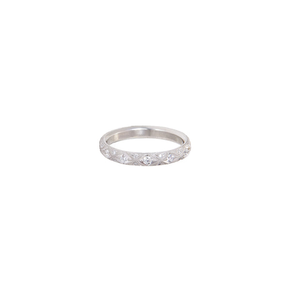 Platinum Serpents Eternity band with diamonds