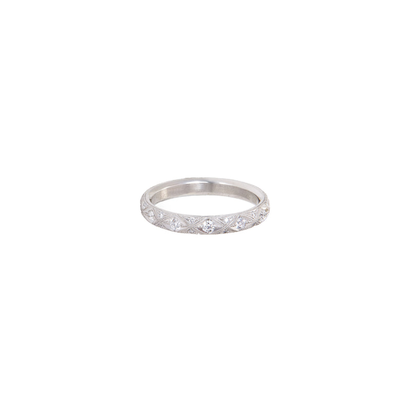 Platinum Serpents Eternity band with diamonds