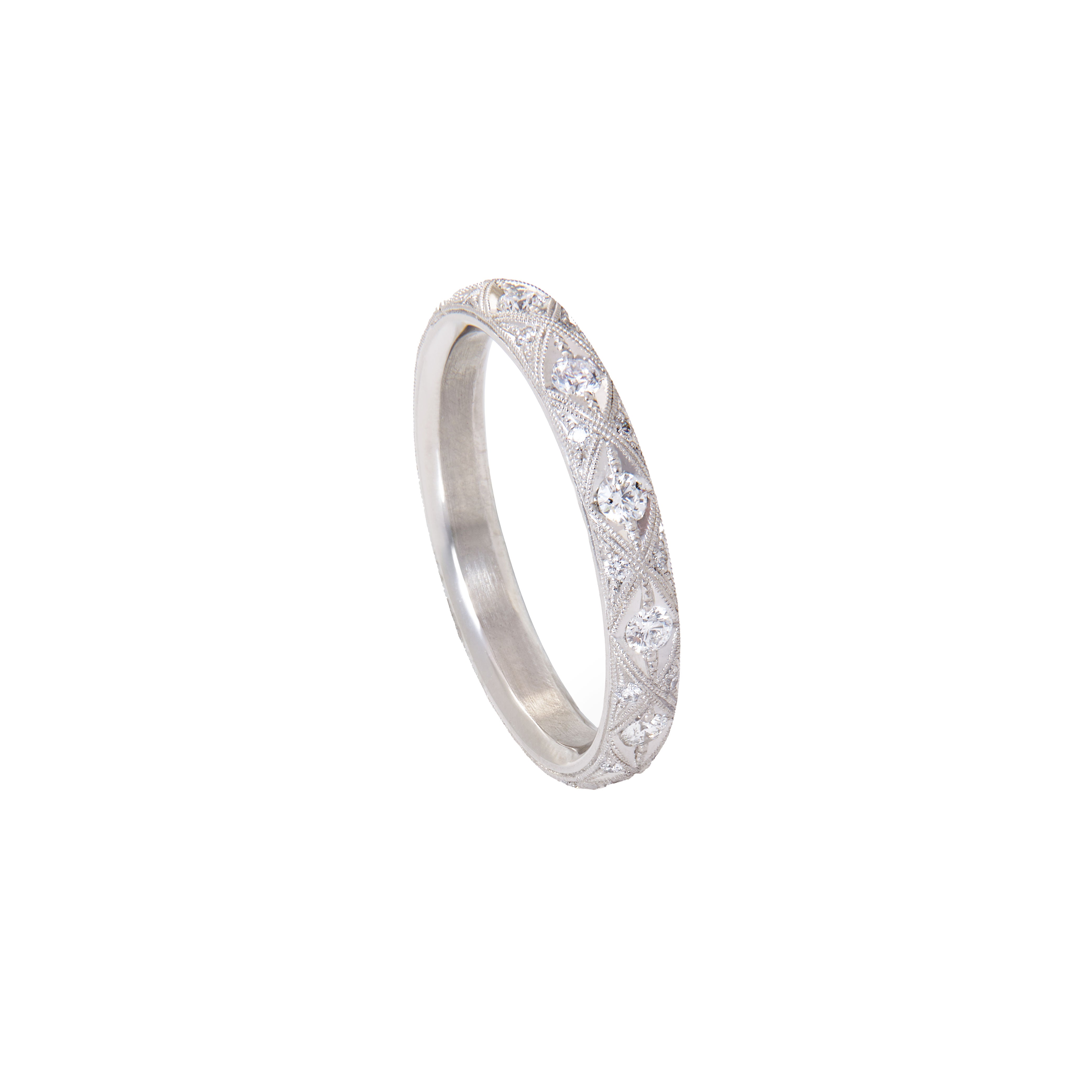 Platinum Serpents Eternity band with diamonds