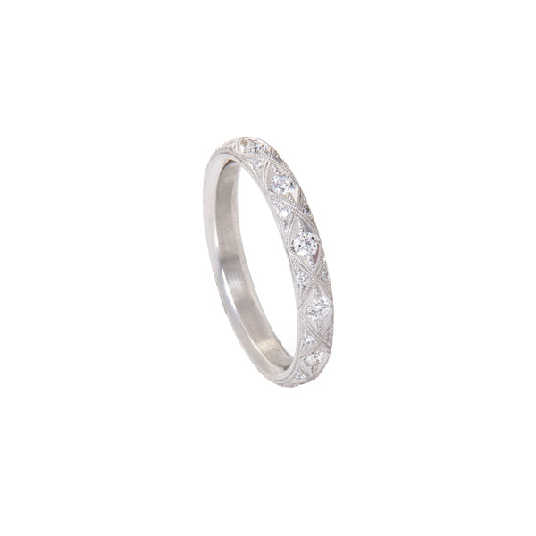 Platinum Serpents Eternity band with diamonds