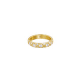 18 Karat Yellow Gold Serpents Eternity Band with diamonds