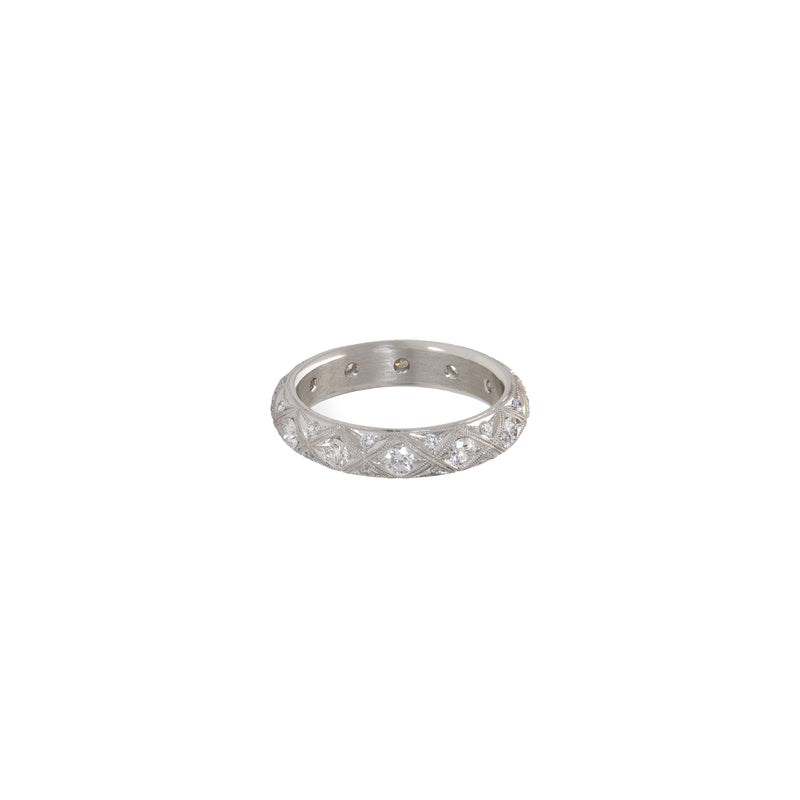 Platinum Serpents Eternity Band with diamonds