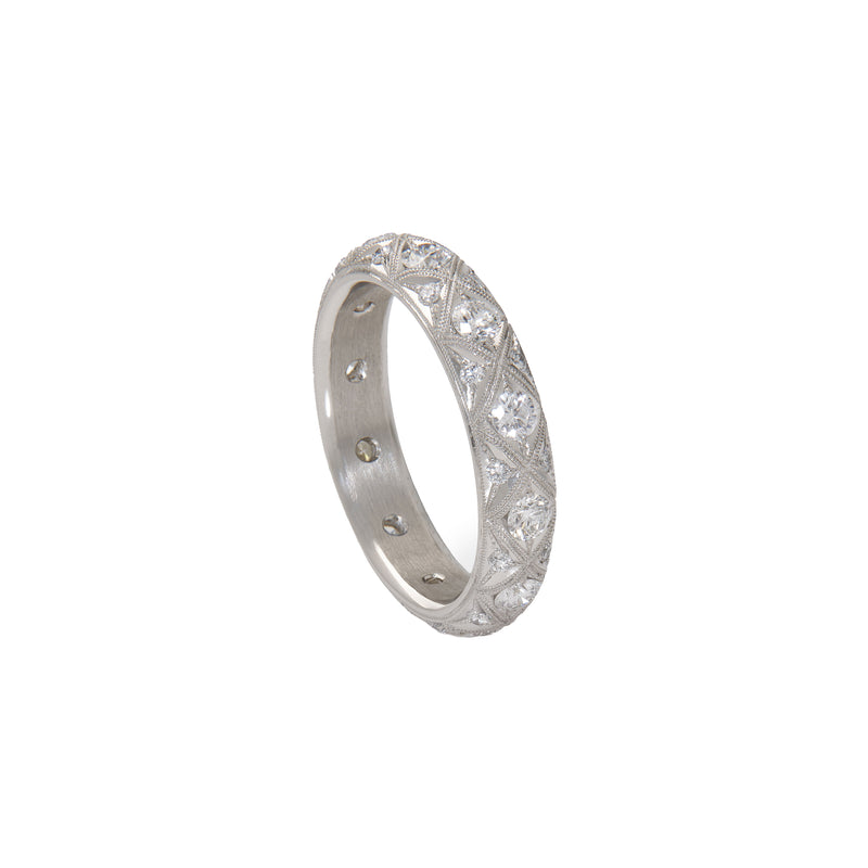 Platinum Serpents Eternity Band with diamonds