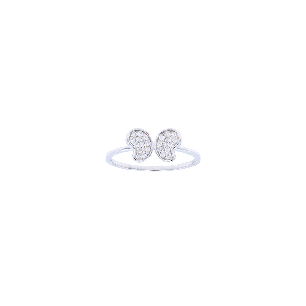 18 Karat White Gold Diamond Butterfly Ring