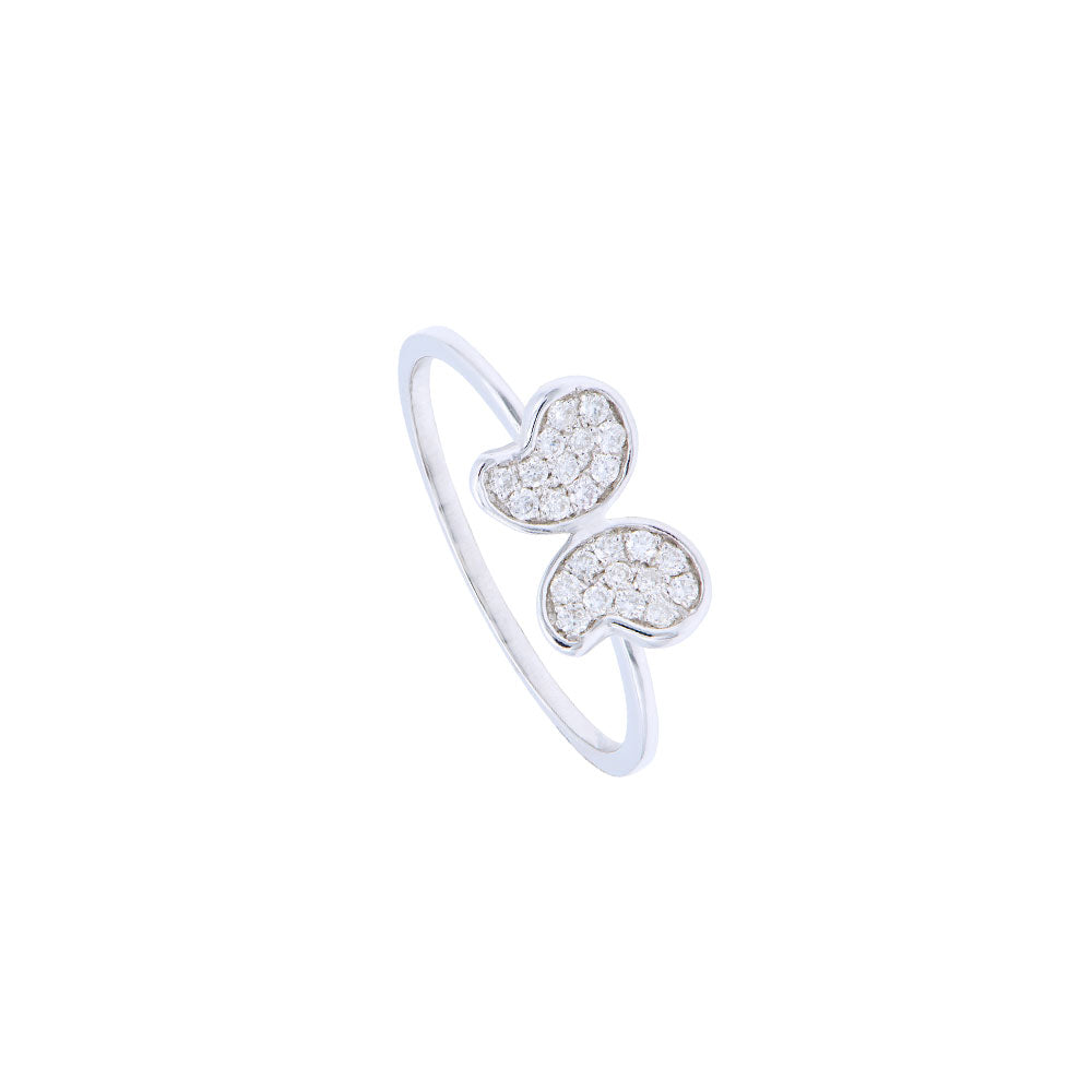 18 Karat White Gold Diamond Butterfly Ring