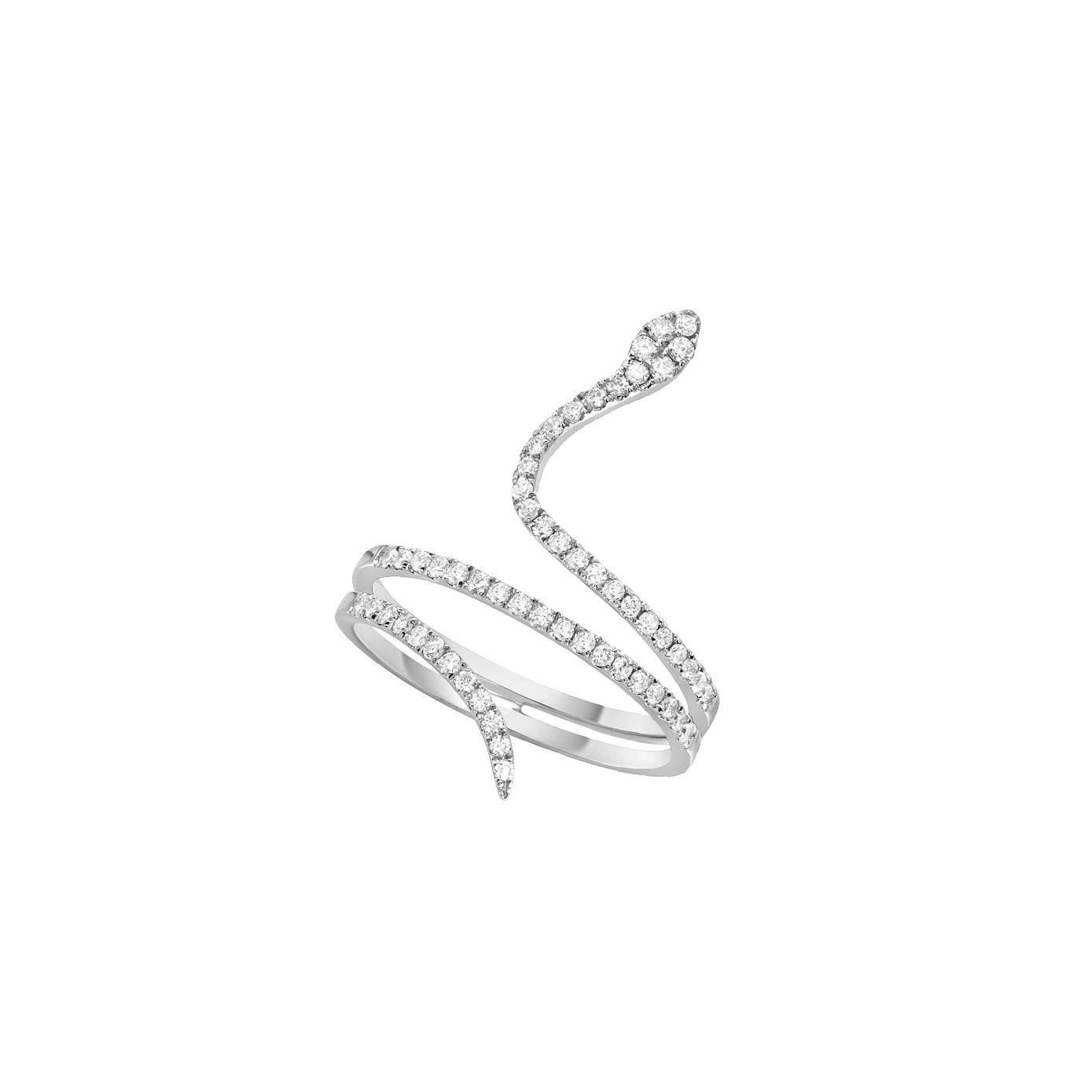 18 Karat White Gold Diamond Snake