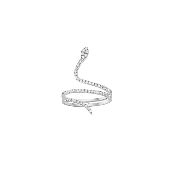 18 Karat White Gold Diamond Snake