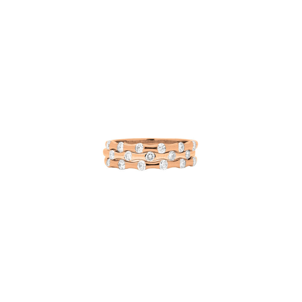 18 Karat Rose Gold Ring with Diamonds