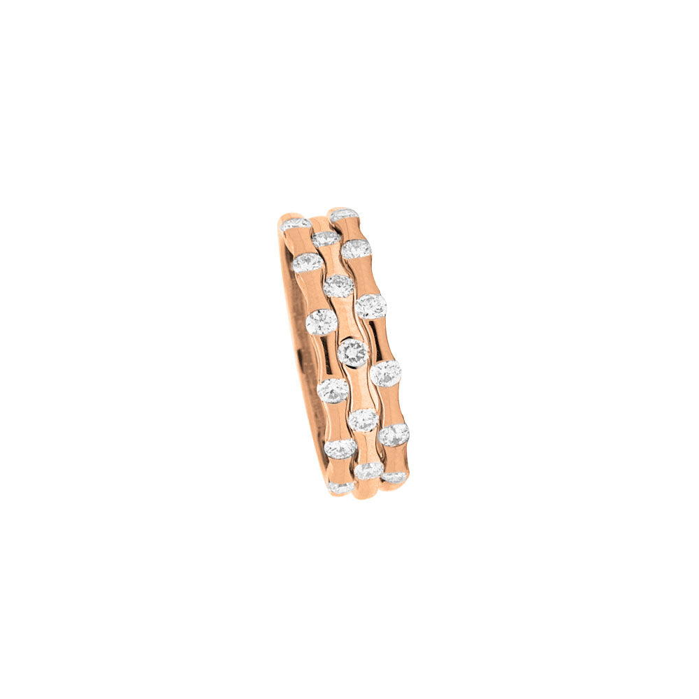 18 Karat Rose Gold Ring with Diamonds