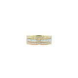 18 Karat Yellow, White and Rose Gold Set of 3 Diamond Bands