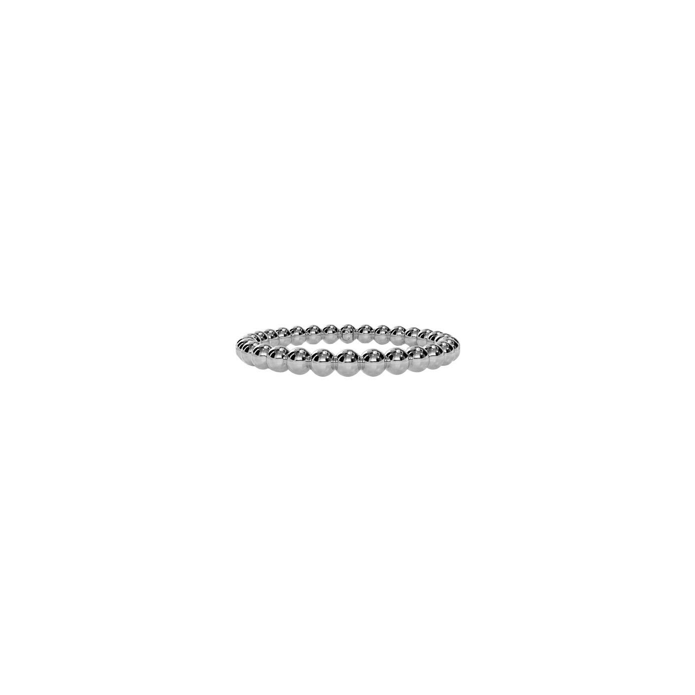 14 Karat white gold beaded band