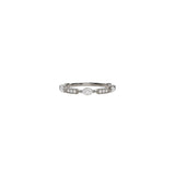 14 karat white gold band with diamond marquise and rounds