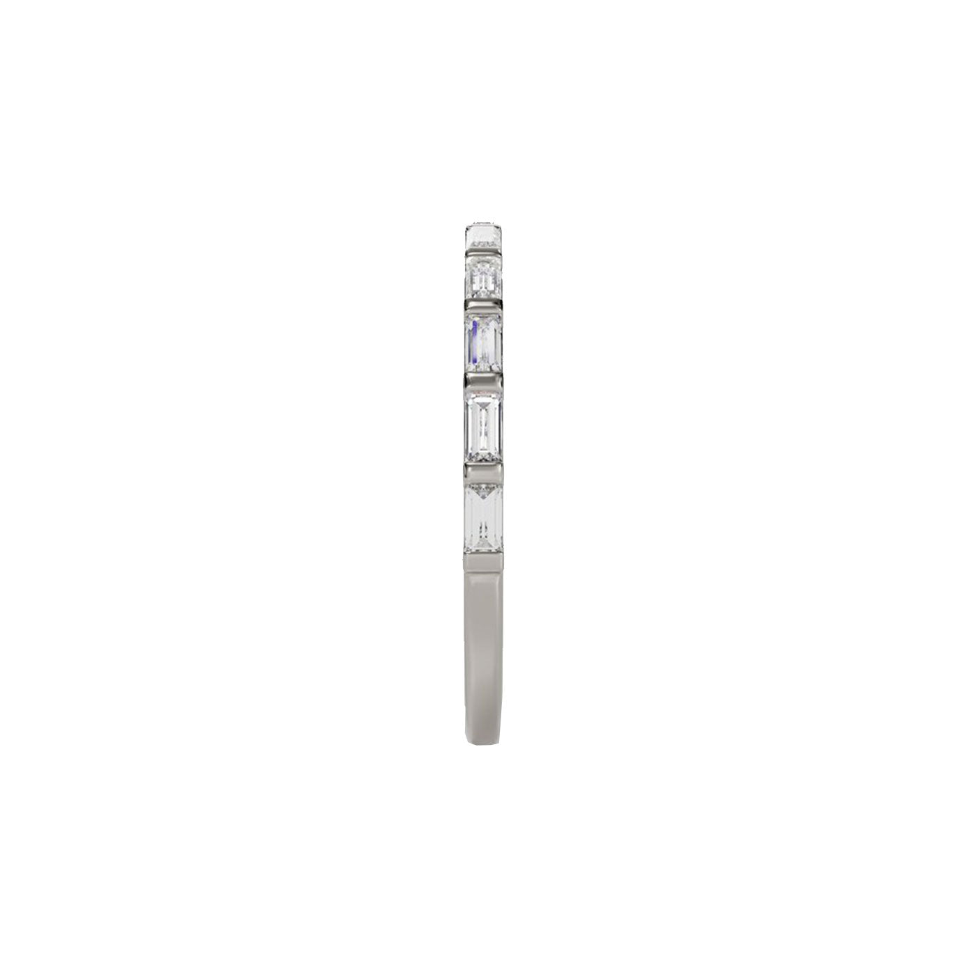 14 karat white gold band with baguette diamonds