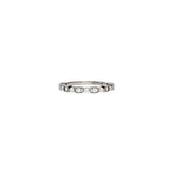 14 karat white gold band with round diamonds