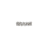 14 karat white gold marquise and round diamond flower band