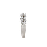 14 karat white gold marquise and round diamond flower band