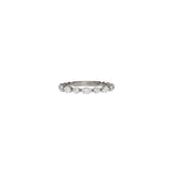 14 Karat white gold band with oval and round diamonds