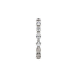 14 Karat white gold band with oval and round diamonds