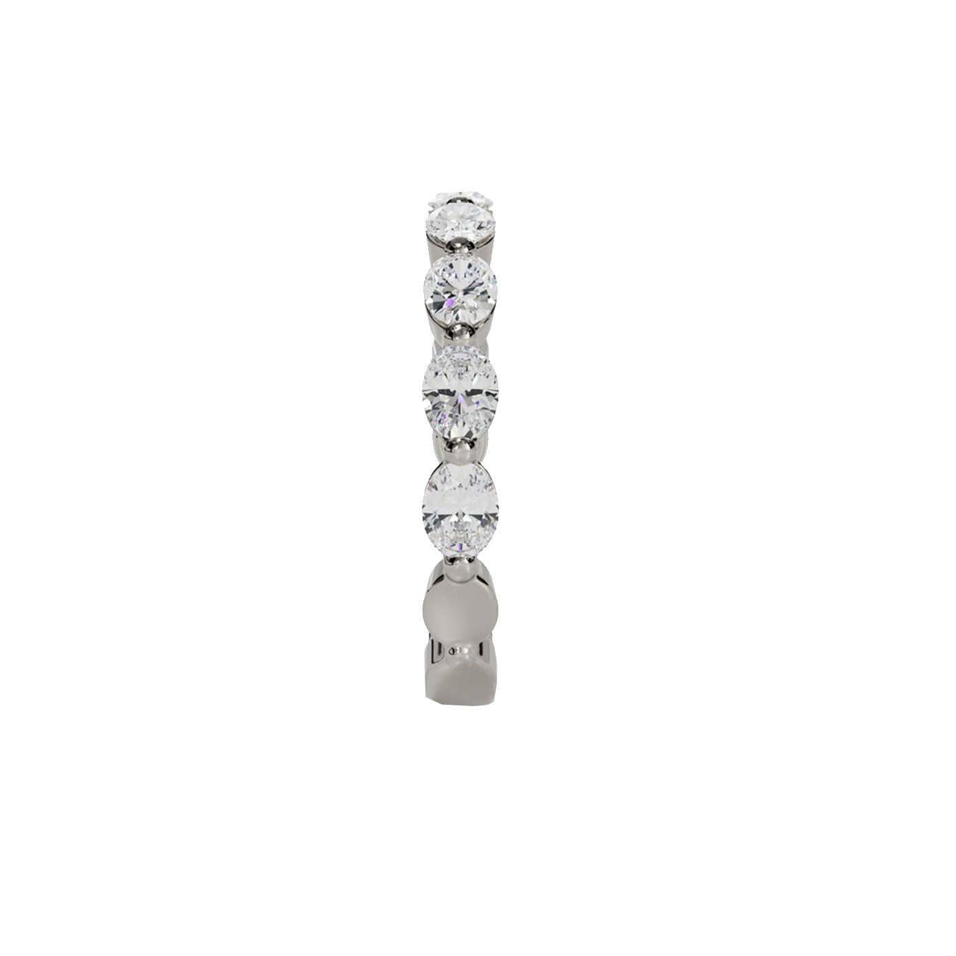 14 Karat white gold band with oval diamonds