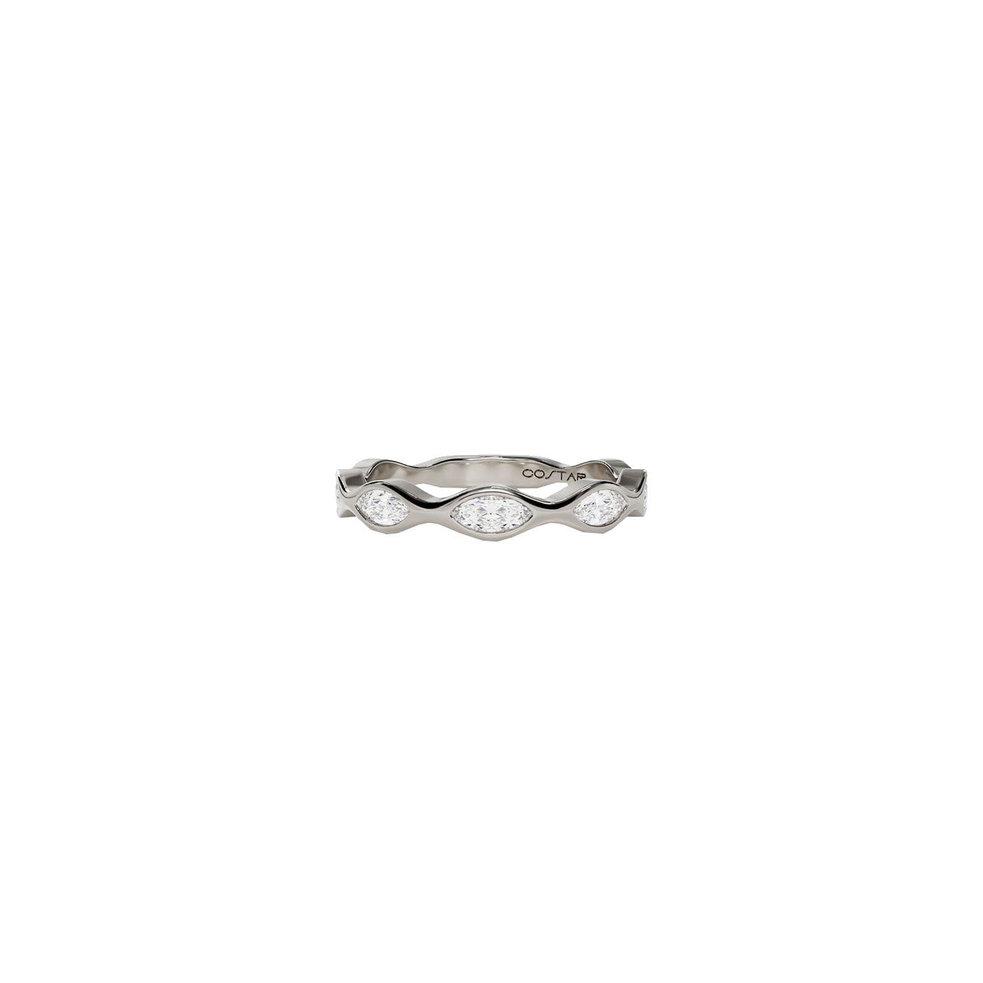 14 karat white gold ring with marquise diamonds