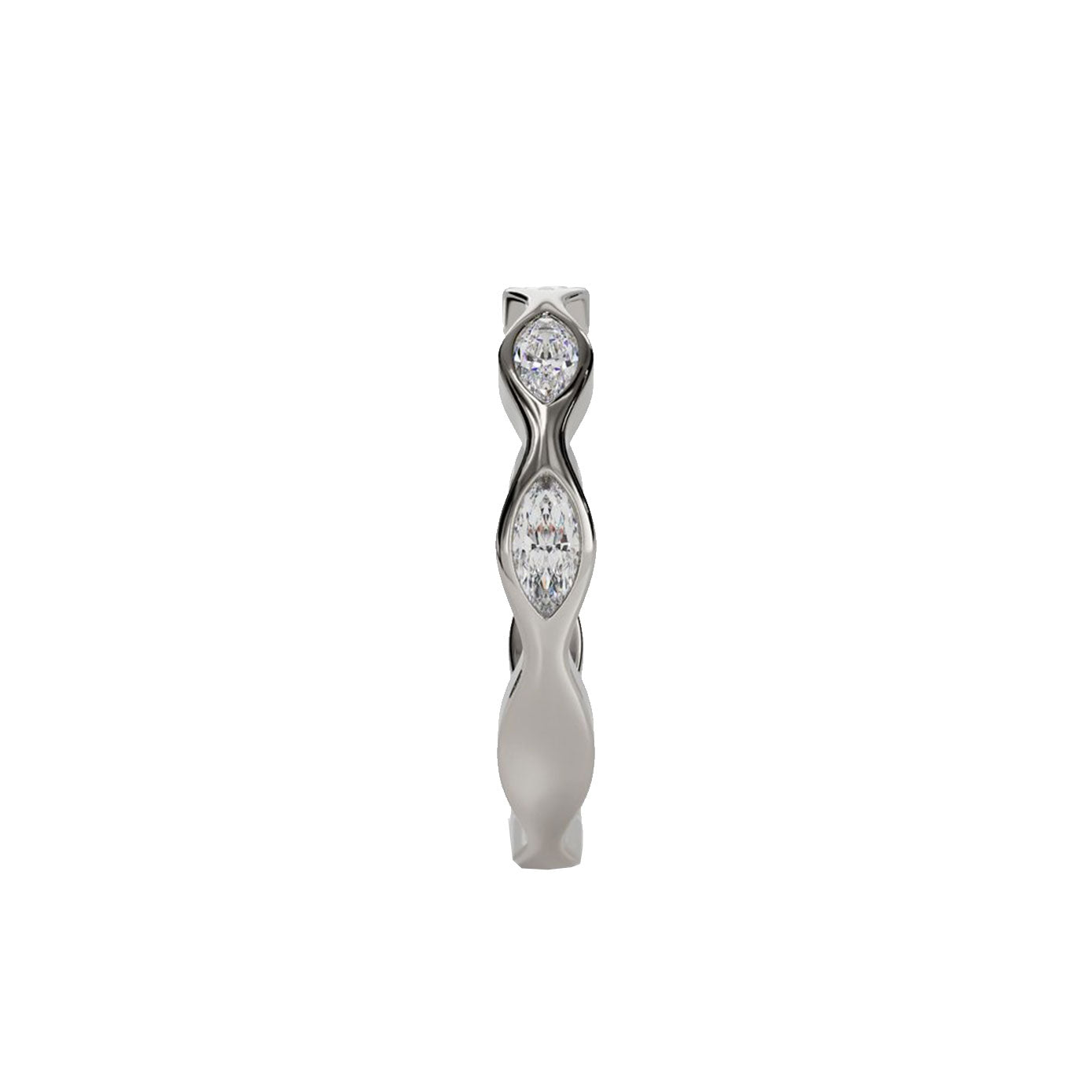 14 karat white gold ring with marquise diamonds