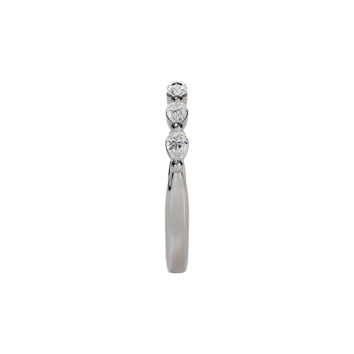 14 karat white gold band with pear diamonds