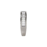 14 karat white gold diamond baguette channel band