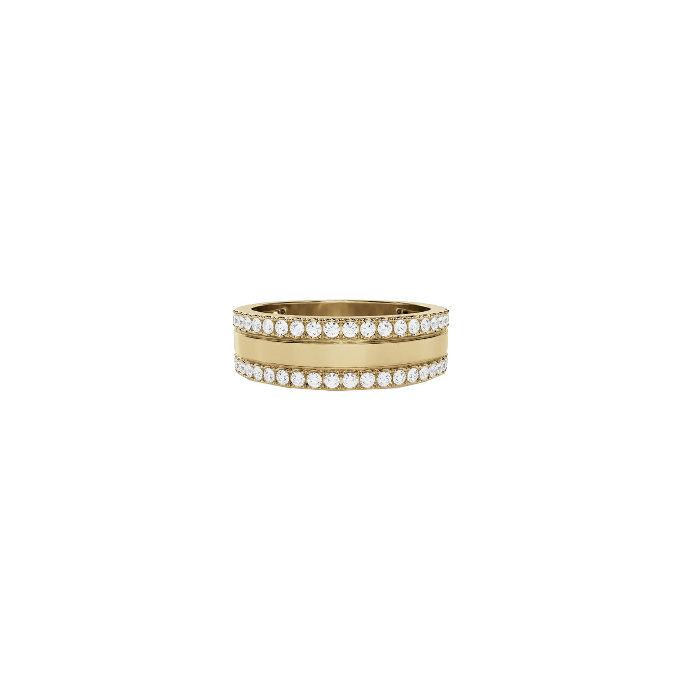14 karat yellow gold band with diamonds