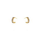 14 Karat Yellow Gold RITHA hoop earrings with champagne diamonds