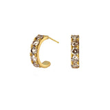 14 Karat Yellow Gold RITHA hoop earrings with champagne diamonds