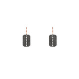 Sterling Silver Black Rhodium Petite RORY Bar earrings with diamonds