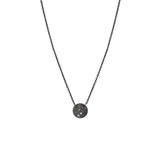 Sterling silver black rhodium ROYCE necklace with white diamonds