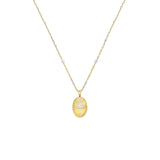 18 Karat Yellow Gold Star Eternal Double Sided Necklace with Sapphire and diamonds