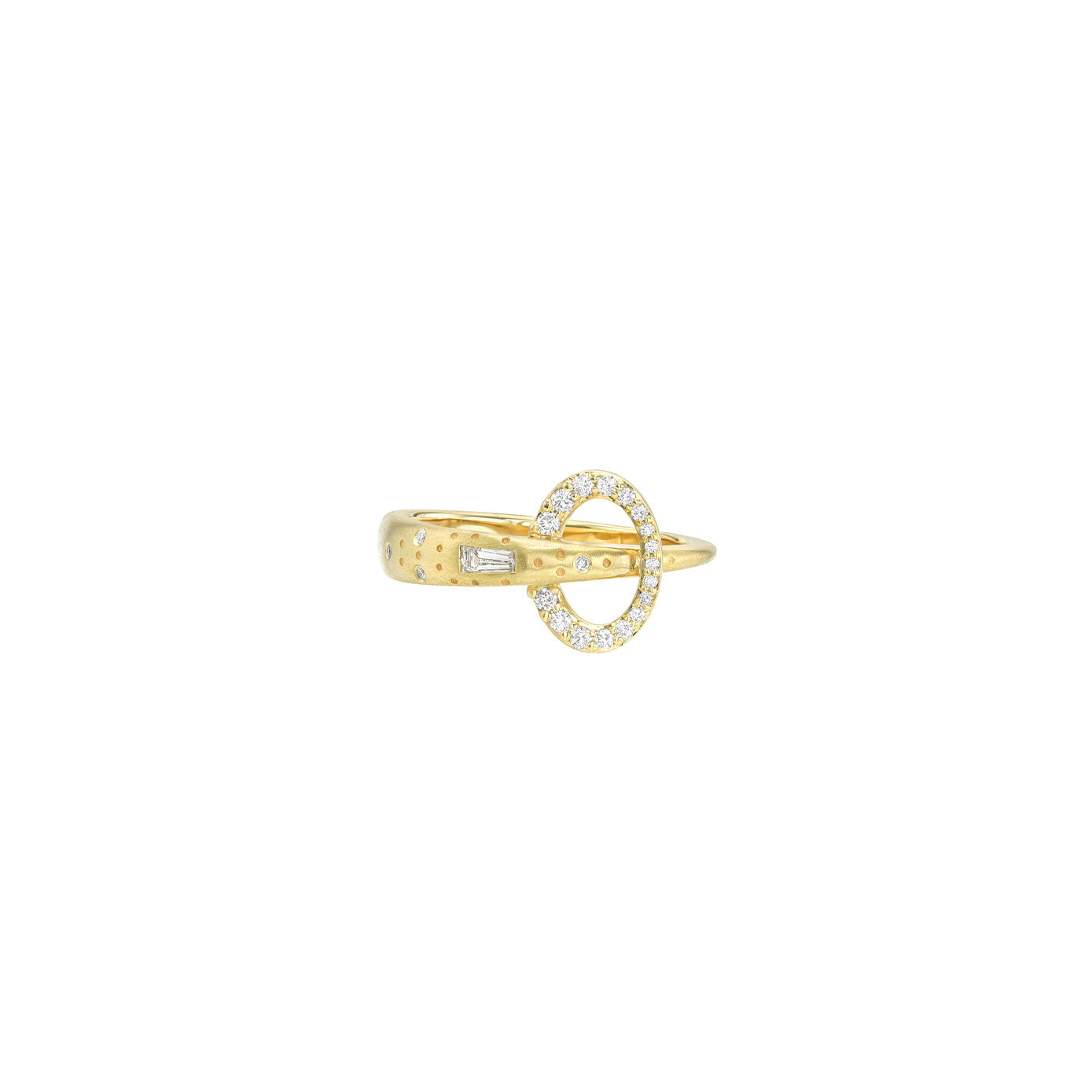 18 Karat Yellow Gold Supernova Diamond Line Ring