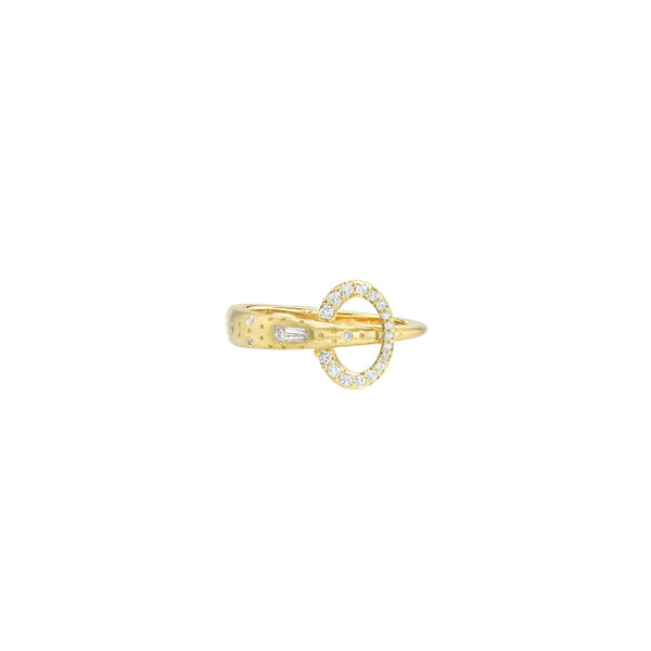 18 Karat Yellow Gold Supernova Diamond Line Ring
