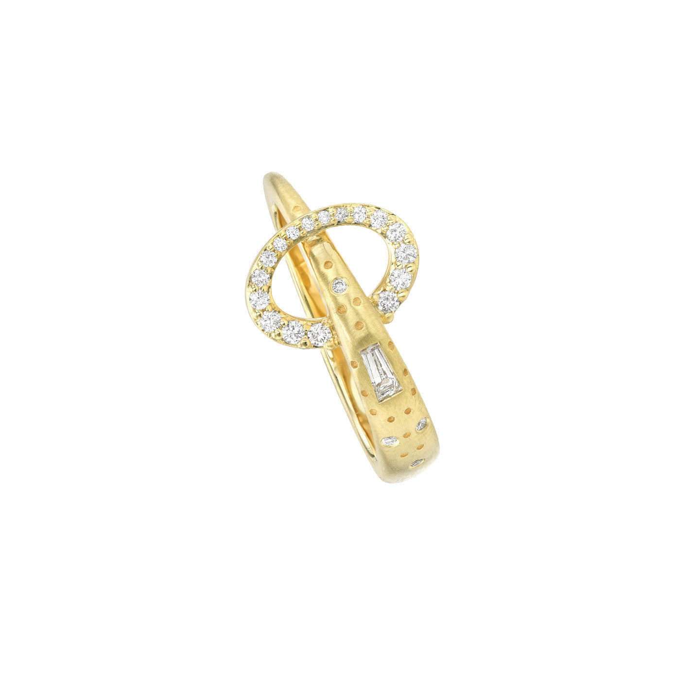18 Karat Yellow Gold Supernova Diamond Line Ring