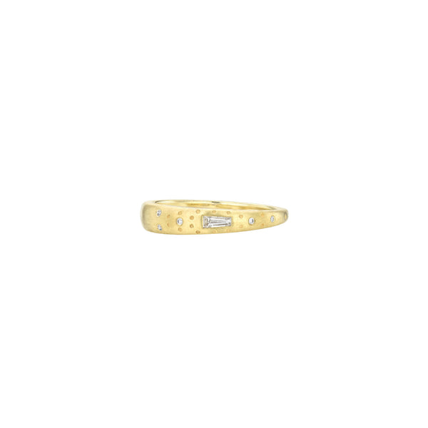 18 Karat Yellow Gold Supernova Diamond Stacking Ring