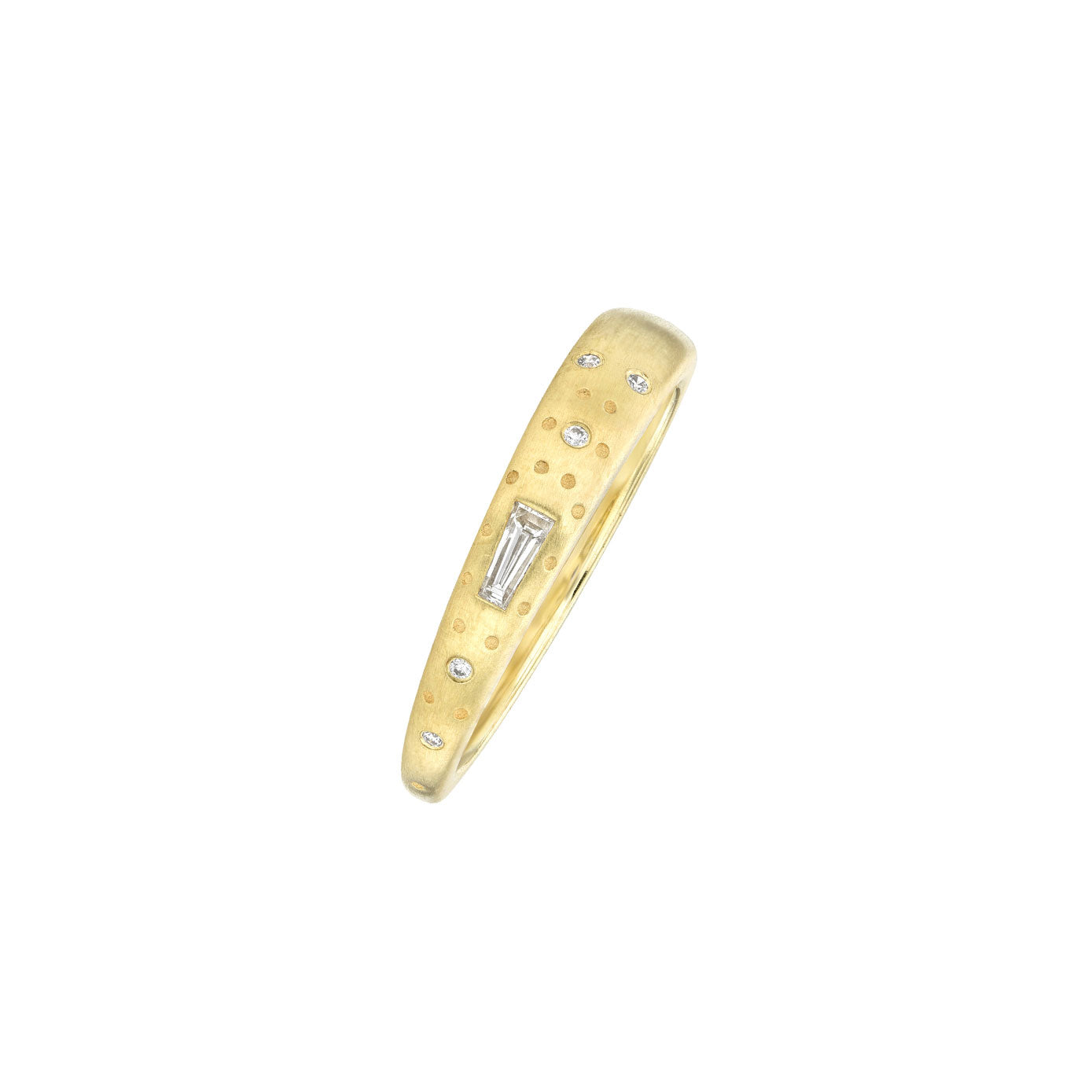 18 Karat Yellow Gold Supernova Diamond Stacking Ring