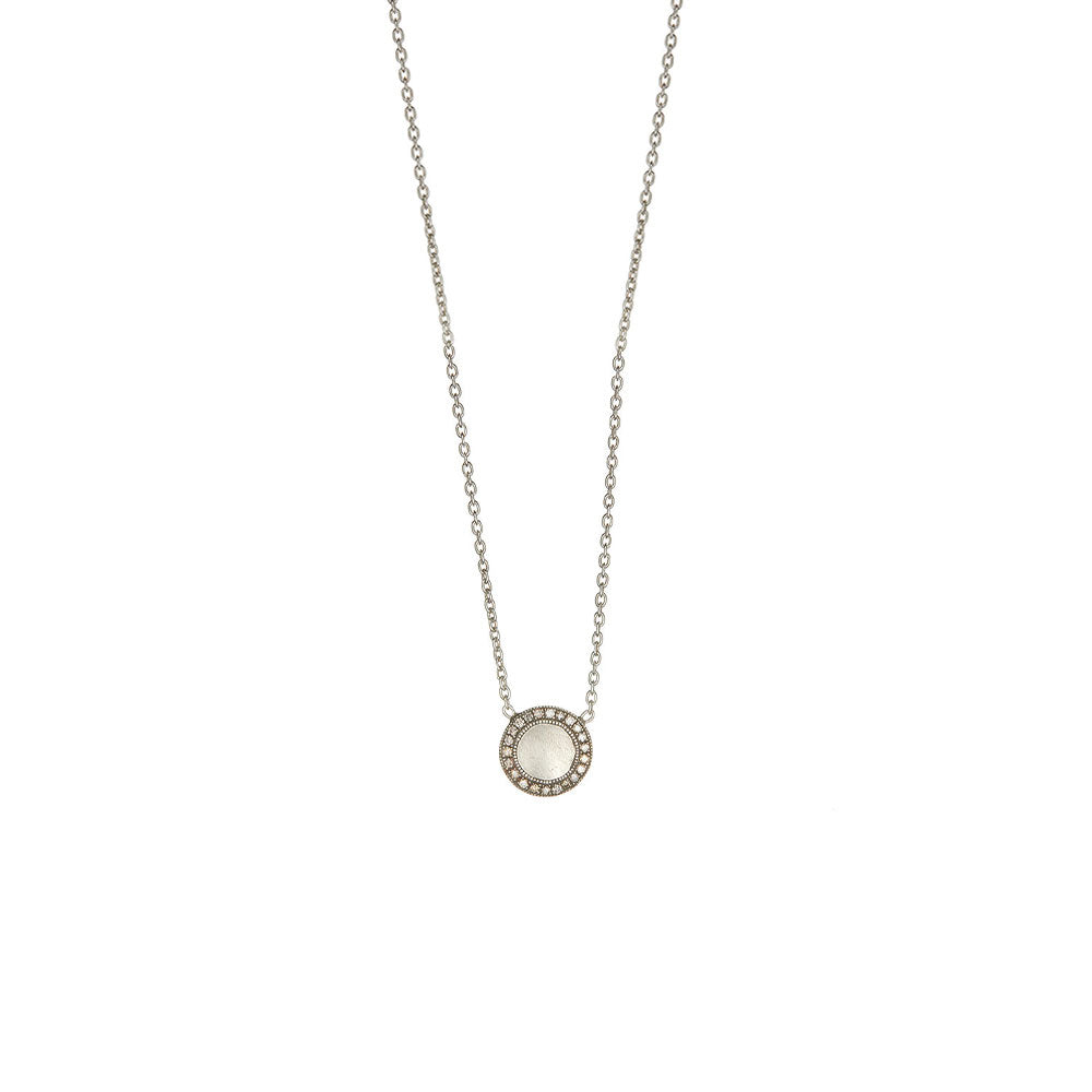 Sterling Silver Champagne Diamond Necklace