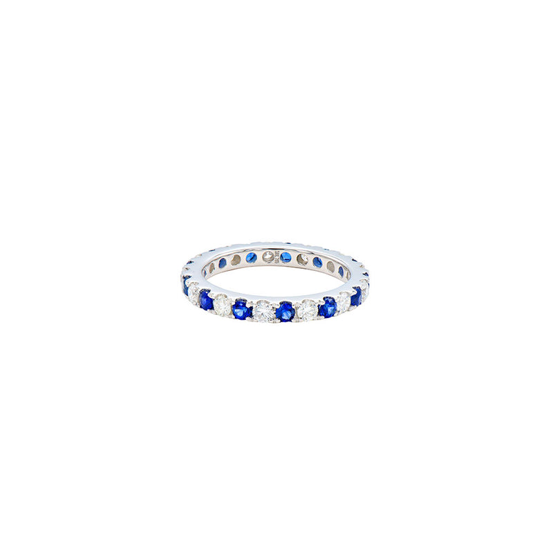 18 Karat White Gold Sapphire and diamond Eternity Band