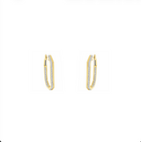 14 Karat Yellow Gold Rectangle Inside/Out Hoop Earrings with Diamonds