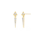 18 Karat Yellow Gold Summit Triangle Stud earrings with diamonds