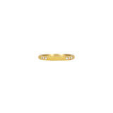 14 Karat Yellow Gold Textured THEDA band with diamonds