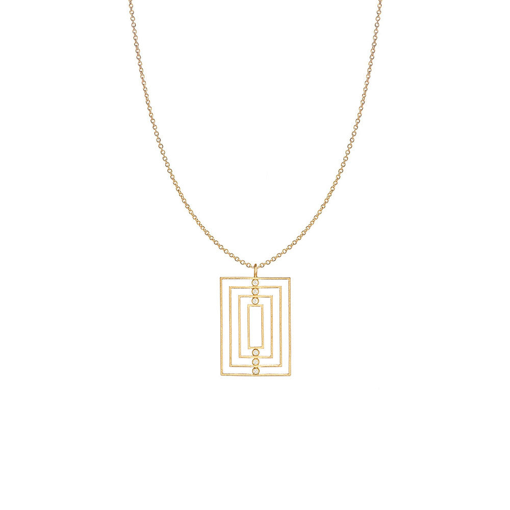 18 Karat Yellow Gold Art Deco Diamond Necklace