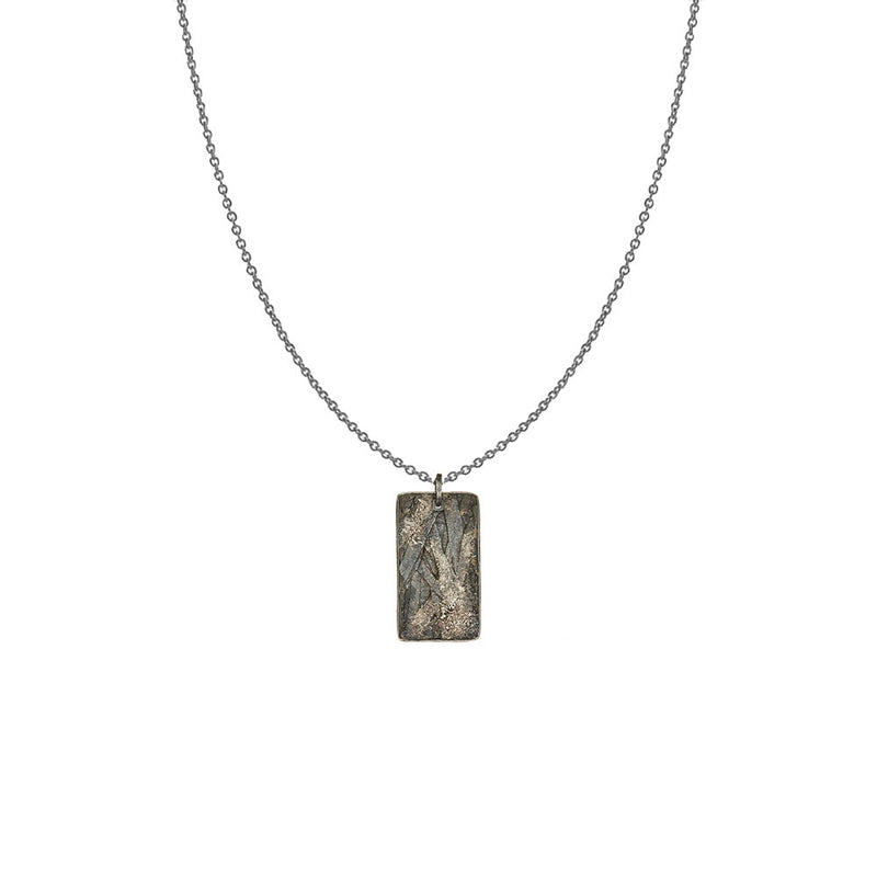 Palladium and Sterling Silver Dog Tag Pendant