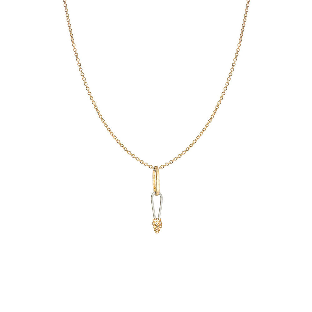 Yellow Gold and Sterling Silver Diamond Necklace