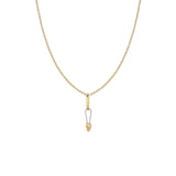 Yellow Gold and Sterling Silver Diamond Necklace
